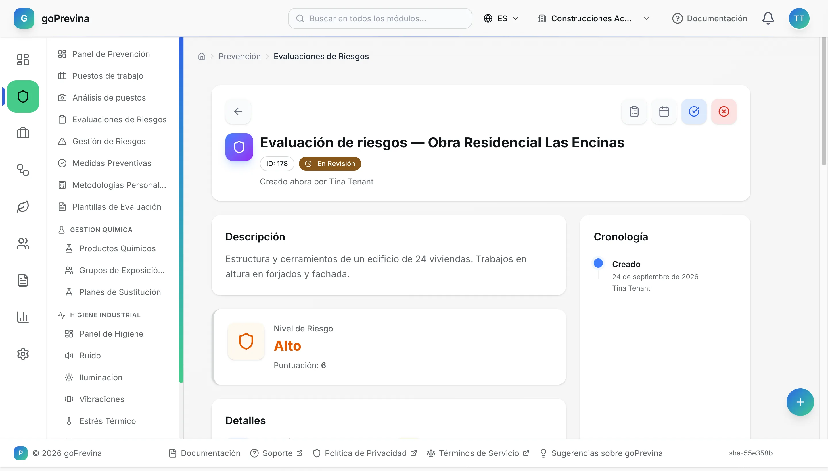 Evaluación de la obra en revisión, con los botones Aprobar y Rechazar